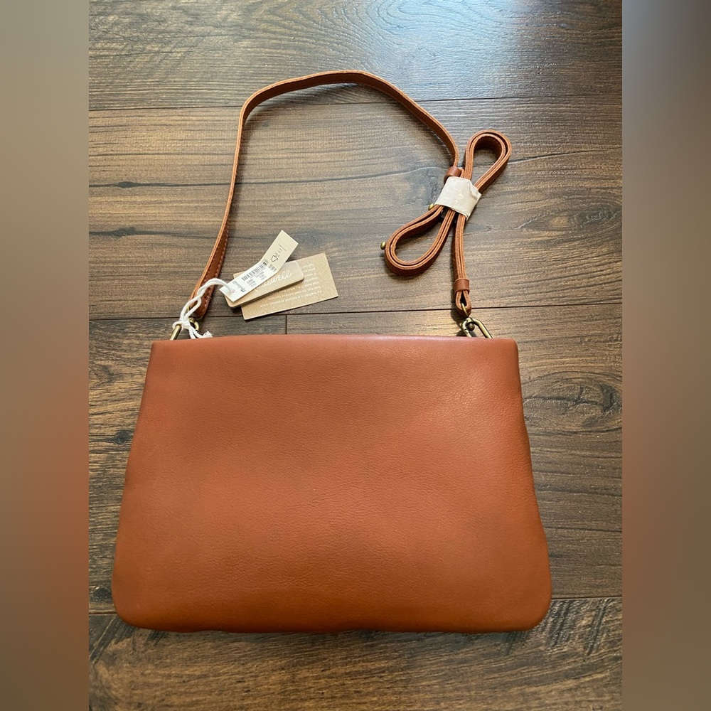 Madewell Tan Leather Puffer Crossbody Bag